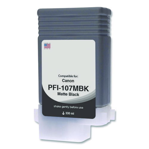 Compatible Matte Black Ink, Replacement for PFI-107 (6704B001AA), 130 mL