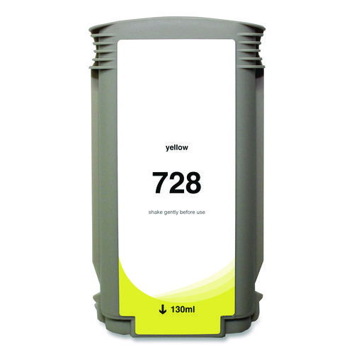 Compatible Yellow Ink, Replacement for 728 (F9J65A), 130 mL