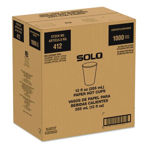 Recycled Content PCF Paper Hot Cups, ProPlanet Seal, 12 oz, White/Blue, 1,000/Carton