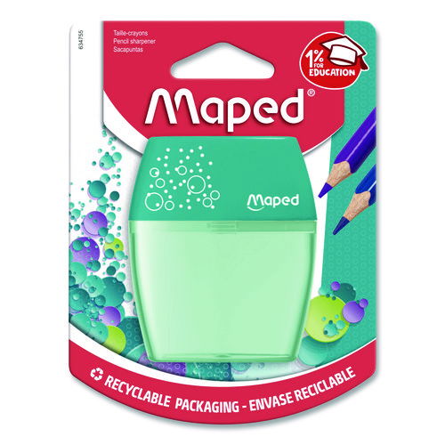 Shaker Two-Hole Canister Pencil Sharpener, 3.74 x 1.02 x 4.92, Randomly Assorted Color
