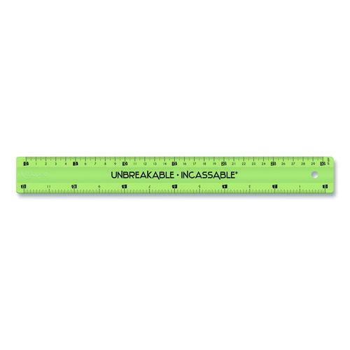 Unbreakable 12" Ruler, Standard/Metric, 12.72" Long, Randomly Assorted Color