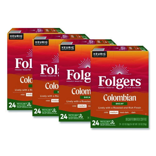 Colombian Decaf K-Cups, 24/ Box, 4 Boxes/Carton