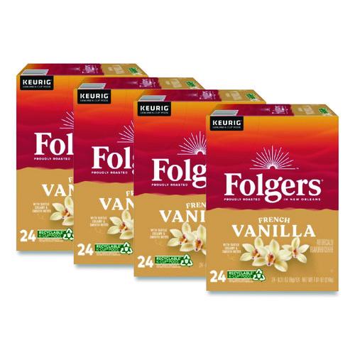 French Vanilla Coffee K-Cups, French Vanilla, 24/Box, 4 Boxes/Carton