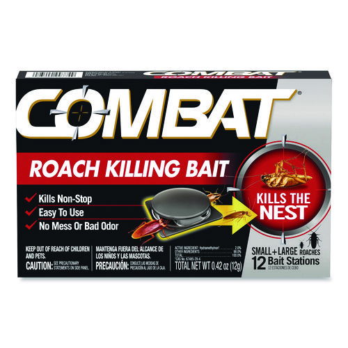 Roach Bait Insecticide, for Small and Large Roaches, 0.42 oz, 12 Bait Stations