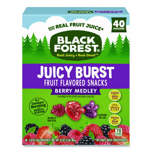 Juicy Burst Fruit Flavored Snack, Berry Medley, 32 oz, 40/Box