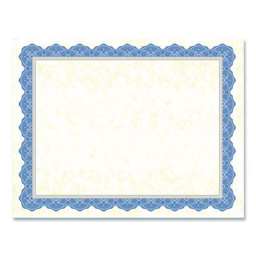 Award Certificates, 8.5 x 11, Natural with Braided Blue/Silver Border, 15/Pack