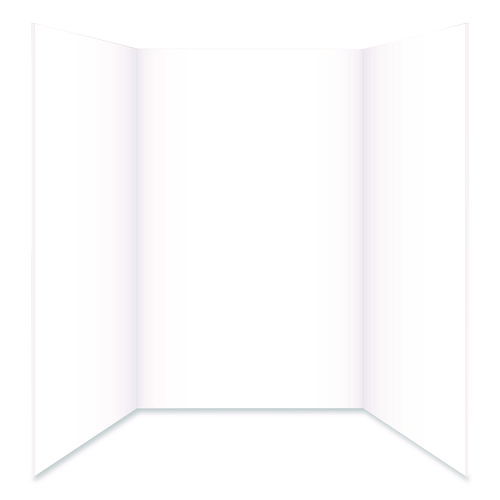 Tri-Fold Foam Board, 28 x 40, 0.19" Thick, White/White