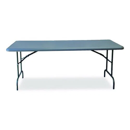 7105017246807, SKILCRAFT Rectangular Folding Table, 72w x 30d x 29h, Charcoal Gray Top, Gray Base/Legs