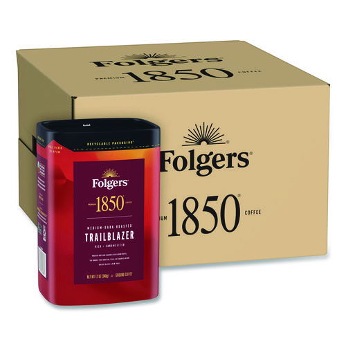Trailblazer Roast Ground Coffee, 12 oz Canister, 6/Carton