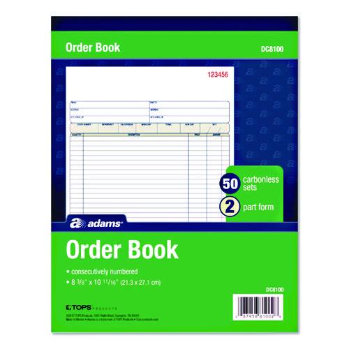 Multipart Sales Order Pad, Two-Part Carbonless, 8.38 x 10.19, 50 Forms Total