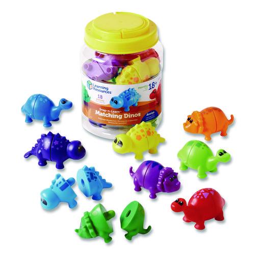 Snap-n-Learn Matching Dinos, Pre-K, 18 Pieces
