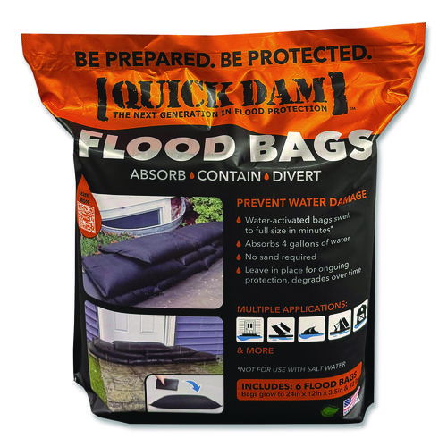 Flood Bags, 12" x 24" x 3.5", 6 Bags/Pack