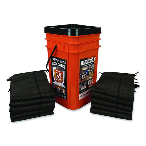 Outdoor Grab and Go Bucket Kit, (1) Bucket, (10) 5 ft Flood Barriers