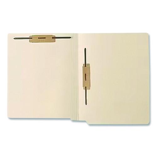End Tab Fastener Folders, Vertical/Horizontal Fasteners, 0.75" Expansion, 2 Fasteners, Letter Size, Manila Exterior, 250/Box