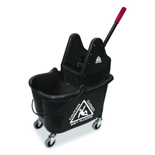 Premier Downpress Mop Bucket and Wringer, 35 qt, Black