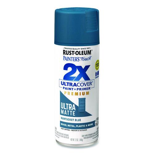 Painter's Touch 2X Ultra Cover Spray Paint, Ultra Matte Blue, 12 oz Aerosol Can