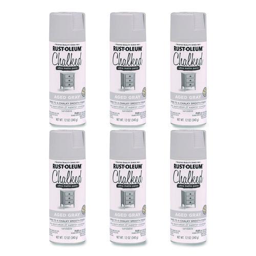 Ultra Matte Chalked Paint, Matte Aged Gray, 12 oz Aerosol Can, 6/Carton