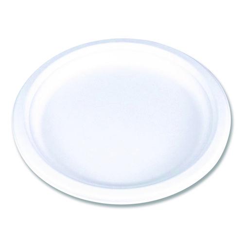 ChampWare Molded Fiber Tableware, Molded Fiber Plate, 10" dia, White, 125 Plates/Sleeve, 4 Sleeves/Carton