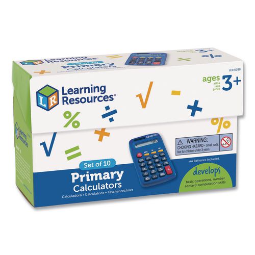 Primary Calculator, 8-Digit, LCD, 10 Calculators