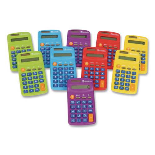 Rainbow Calculators and Storage Chart, 8-Digit, LCD, 30 Calculators