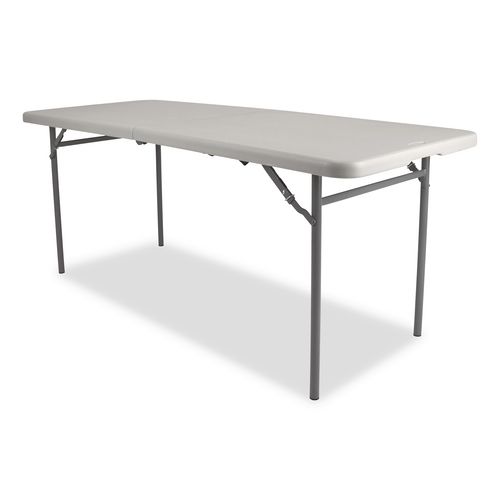 Comfort Max Fold-in-Half Table, Rectangular, 60w x 30d x 29.25h, Speckled Gray Top, Gray Base/Legs