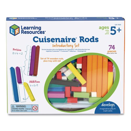 Cuisenaire Rods Introductory Set, Grades Pre-K to 3, 74 Pieces