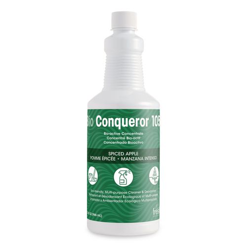 Bio Conqueror 105 Enzymatic Odor Counteractant Concentrate, Spiced Apple, 32 oz Bottle, 12/Carton