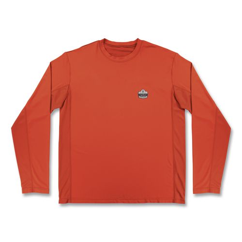 Chill-Its 6689 Cooling Long Sleeve Sun Shirt with UV Protection, Medium, Orange