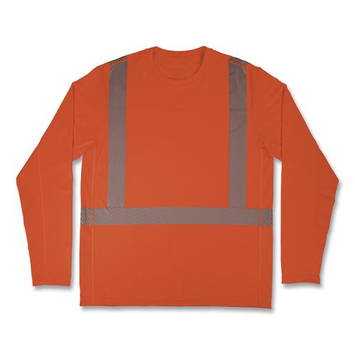 Chill-Its 6688 Type R Class 2 Cooling Hi-Vis Sun Shirt with UV Protection, X-Large, Orange