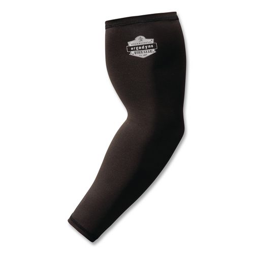 Chill-Its 6691 Cooling Arm Sleeves with Box-Handling Grip, Polyester/Spandex, Large, Black, Pair