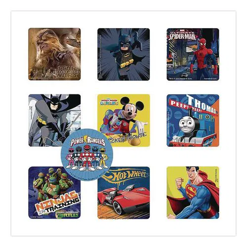 Cars, Trucks and Heroes Sticker Sampler Pack, Randomly Assorted Illustrations and Colors, 1,000/Box