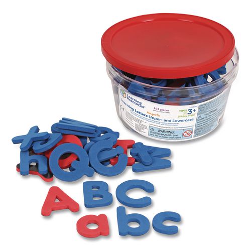 Soft Foam Magnetic Learning Letters, 1.5" Tall, Assorted Color Characters, 104 Pieces