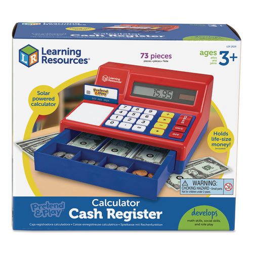 Pretend and Play Calculator Cash Register, Grades Pre-K to 2, 73 Pieces