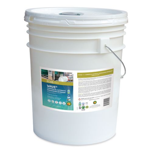 Wave Commercial Automatic Dishwasher Detergent, Free and Clear, 5 gal Pail