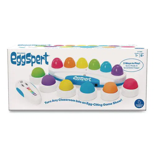 Wireless Eggspert with Six Student Buttons and One Teacher Remote, Ages 6 and Up, 8 Pieces