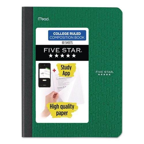 Composition Book, Medium/College Rule, Randomly Assorted Cover Color, (80) 9.75 x 7.5 Sheets
