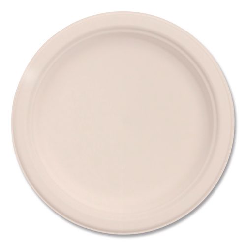 Compostable Molded Fiber Dinnerware, ProPlanet Seal, Plate, 6" dia, Natural, 1,000/Carton
