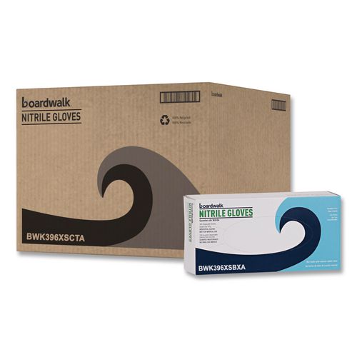 396 Series Disposable General-Purpose Nitrile Gloves, Powder-Free, X-Small, 4.4 mil Thick, 9.5" Long, Black, 100/Box,10 BX/CT