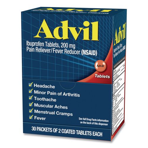 Ibuprofen Tablets Refill Packs, Two-Pack, 30/Box