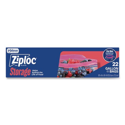 Double Zipper Storage Bags, Triple System Seal, Gallon, 9.6" x 12.1", Clear, 22 Bags/Box, 12 Boxes/Carton