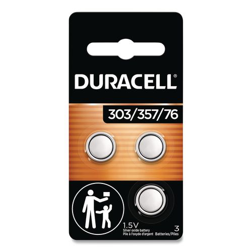 Button Cell Battery, 303/357, 1.5 V, 3/Pack