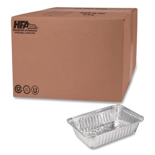 Aluminum Oblong Pan, 2.25 lb, 5.94 x 8.44 x 1.81, Silver, 500/Carton