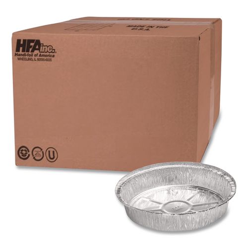 Round Aluminum Container, 24 oz, 7" Diameter, Silver, 500/Carton