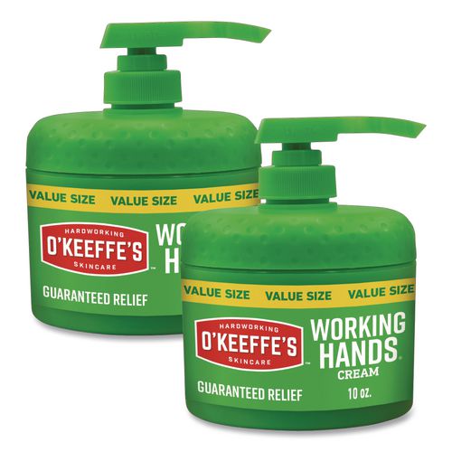 Working Hands Hand Cream, 10 oz Pump Bottle, 2/Carton