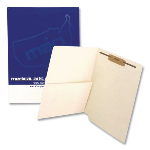 Slash Pocket End Tab Fastener Folders, 0.75" Expansion, 1 Fastener, Letter Size, Manila Exterior, 250/Box