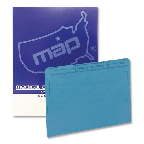 Patient File Pocket, Letter Size, Blue, 50/Box