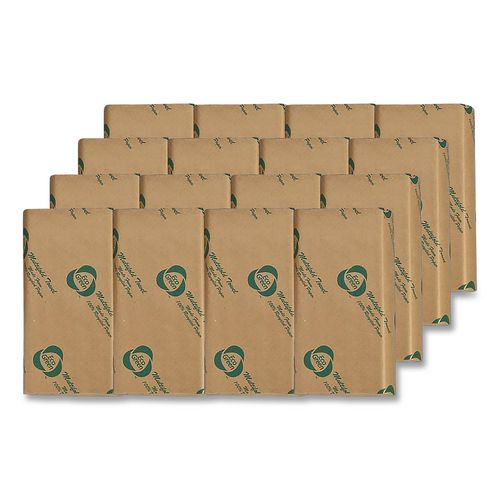 Recycled Multifold Paper Towels, 1-Ply, 9.5 x 9.5, Natural Kraft, 250/Pack, 16 Packs/Carton