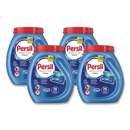 Ultra Pacs Original Everyday Clean Laundry Detergent, 76 Pods/Tub, 4 Tubs/Carton