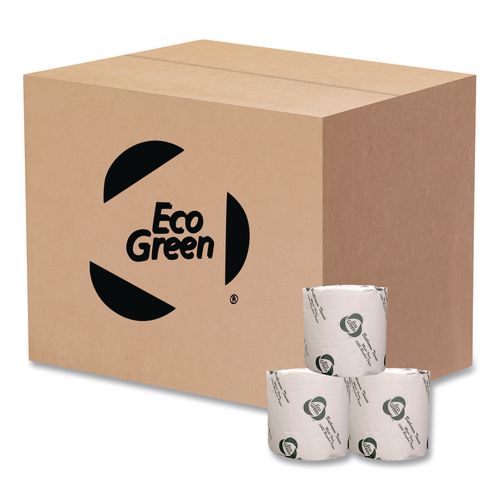 Recycled Two-Ply Standard Toilet Paper, Septic Safe, White, 550 Sheets/Roll, 80 Rolls/Carton