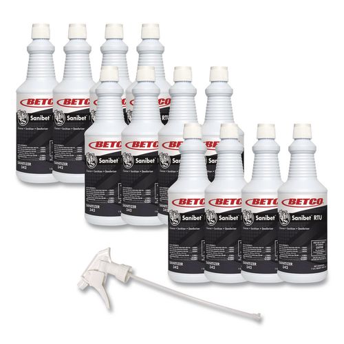 Sanibet RTU Sanitizer and Surface Cleaner, Unscented, 32 oz Bottle